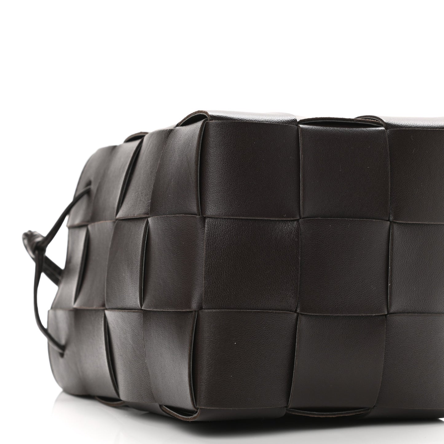 Nappa Maxi Intrecciato Cassette Bucket Bag Ebano