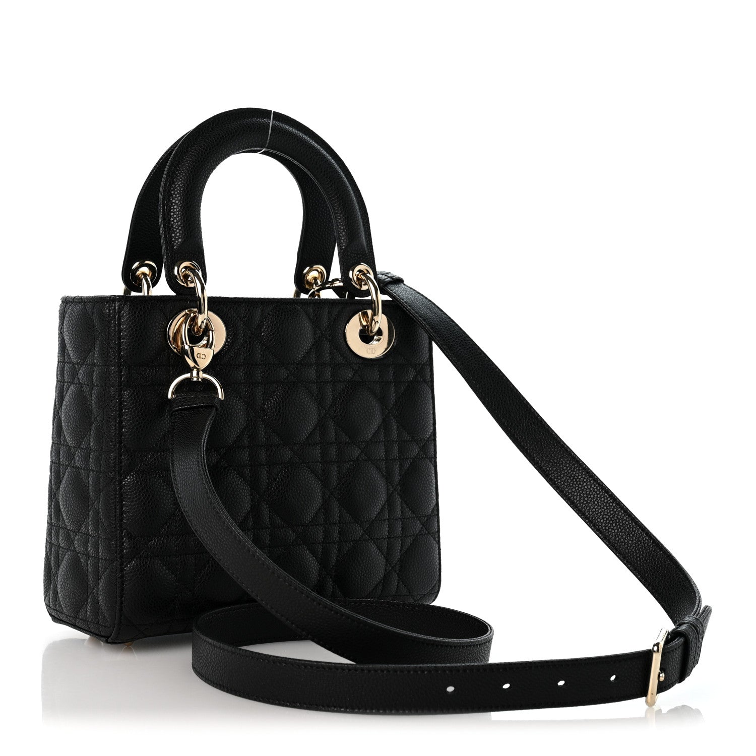 Christian Dior Grained Calfskin Cannage Small Lady Dior Black 3 of 11