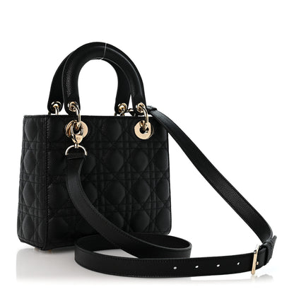 Christian Dior Grained Calfskin Cannage Small Lady Dior Black 3 of 11
