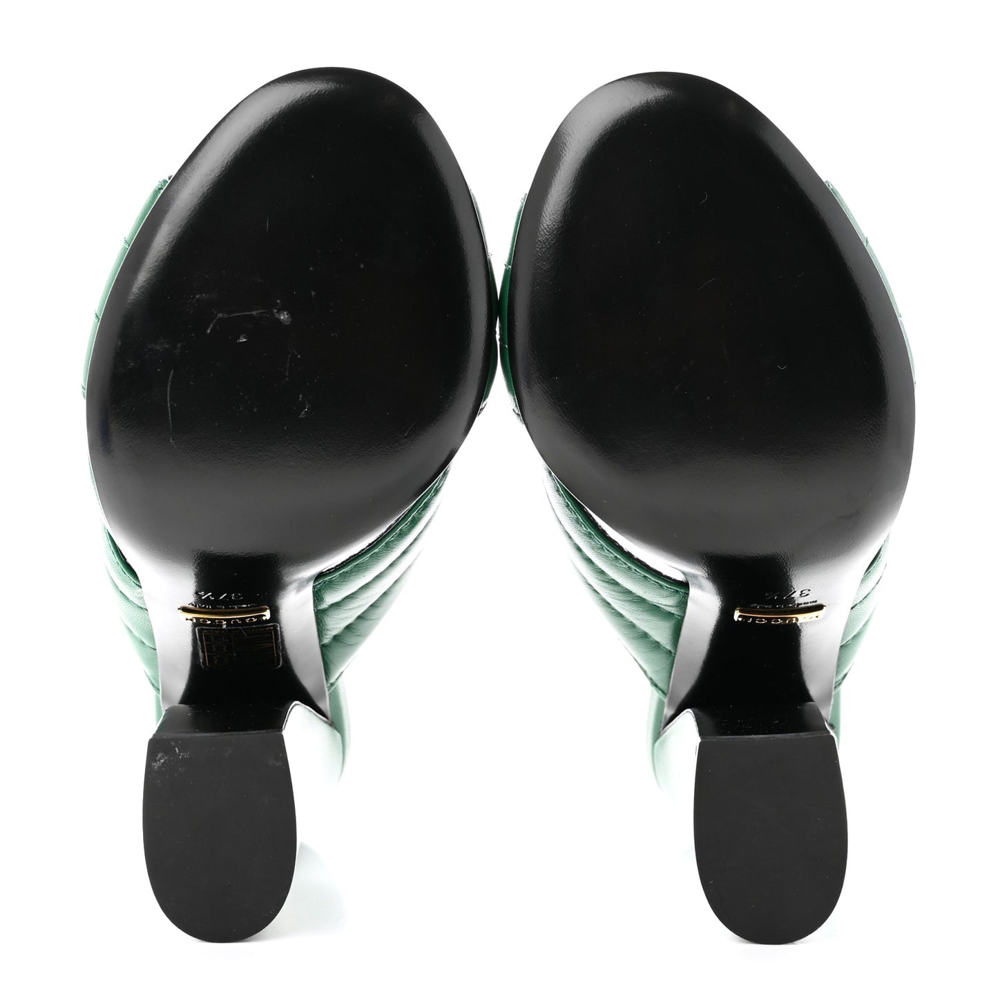 Malaga Kid Webby Crossover High Heel Slide Sandals 37.5 Emerald