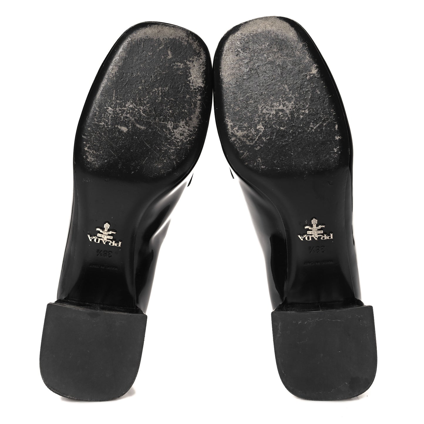 Patent Metal Triangle Logo 50mm Loafers 38.5 Black