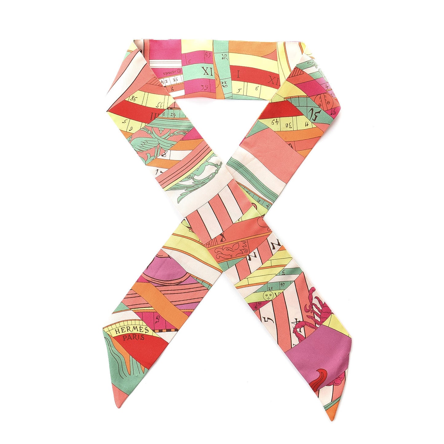 Silk Astrologie Twilly Rose Corail Vert Fluo