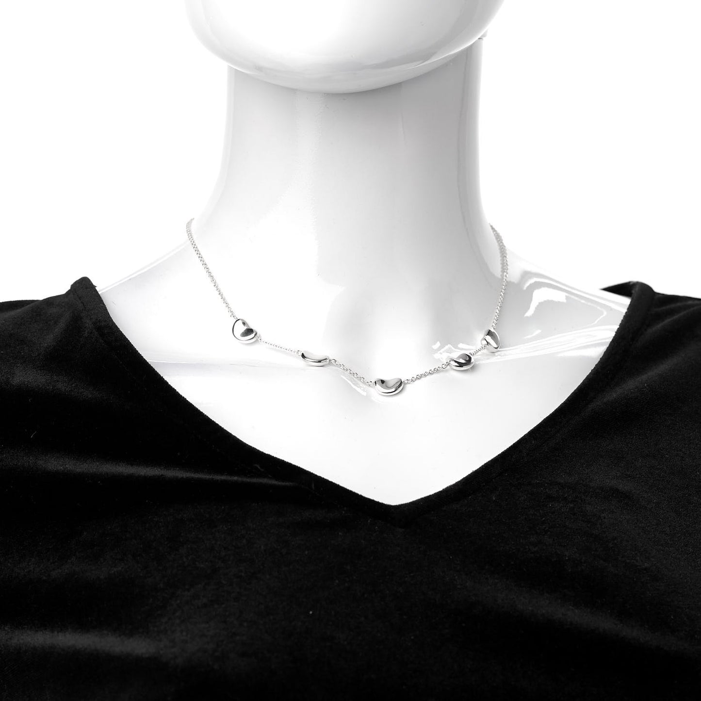 Sterling Silver 9mm Elsa Peretti Five Bean Pendant Necklace