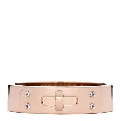 Hermes 18K Rose Gold Diamond PM Kelly Ring 54 7 1 of 4