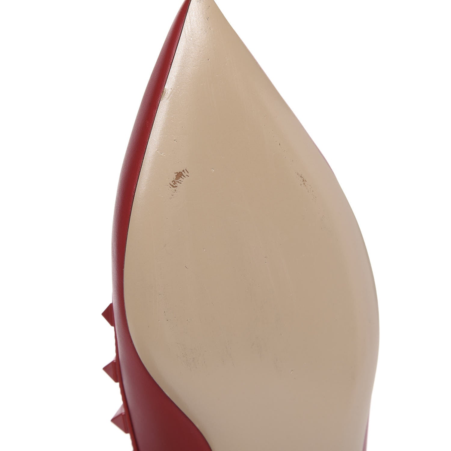 Valentino Garavani Calfskin Lacquered Monochrome Rockstud Ballerina Flats 38 Rosso Valentino 9 of 10