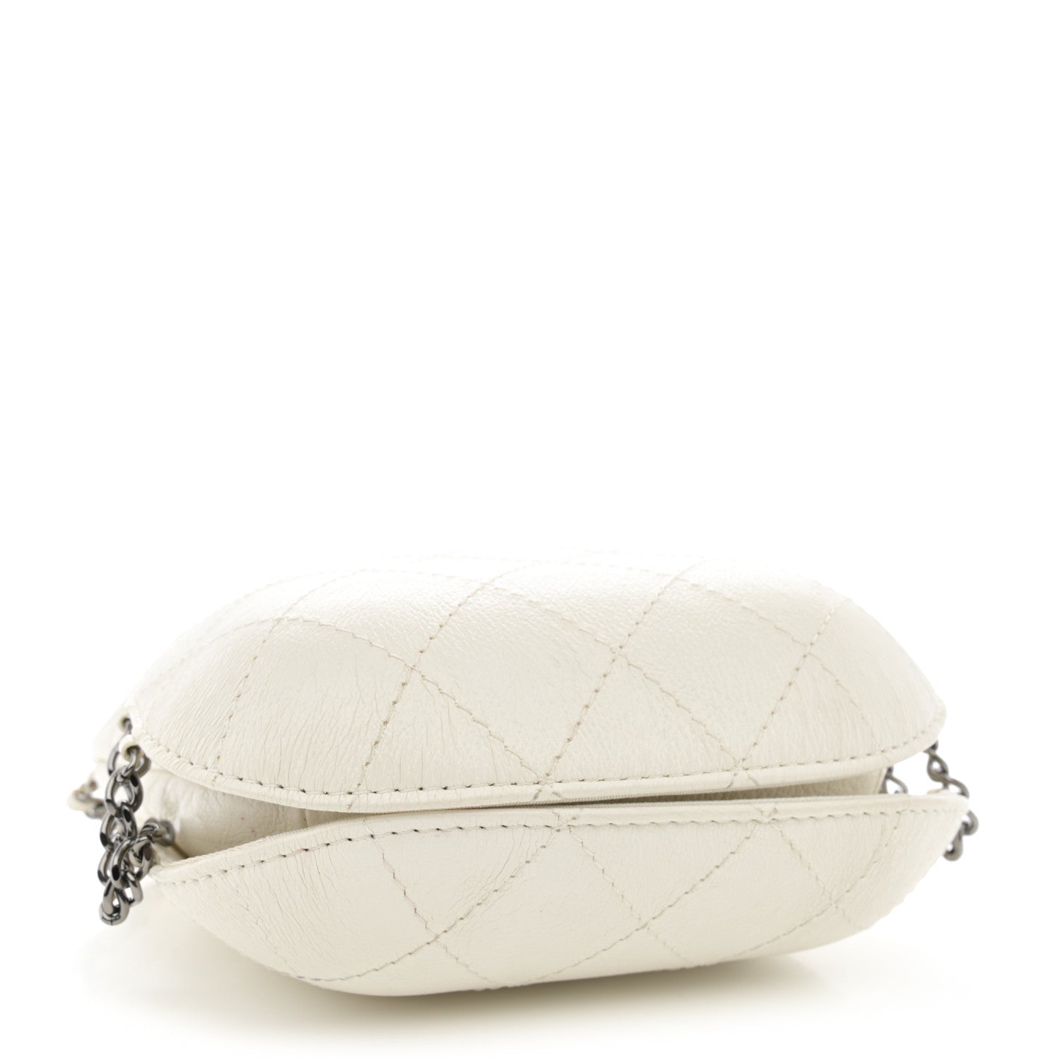 Chanel Aged Calfskin Quilted Small Gabrielle Bucket White 4 of 15