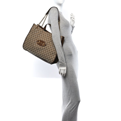 Gucci Monogram Calfskin Large Horsebit 1955 Tote Bag Beige Brown Sugar 2 of 13