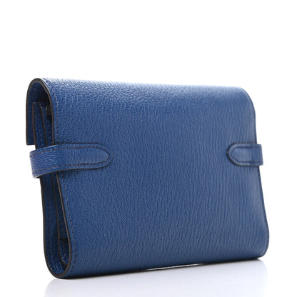Hermes Chevre Mysore Medium Kelly Wallet Bleu Thalassa 3 of 9