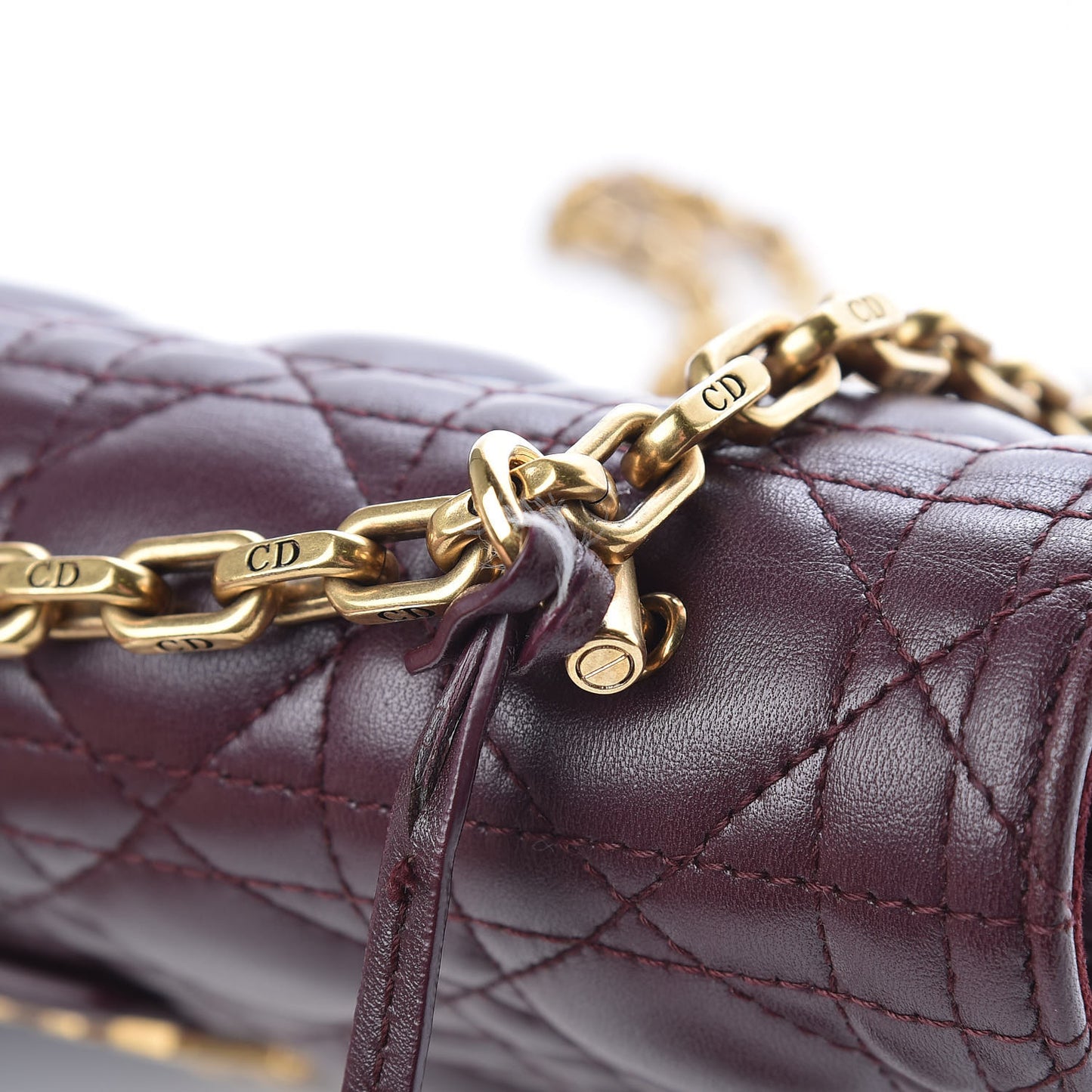 Lambskin Cannage Large Dioraddict Flap Bag Burgundy