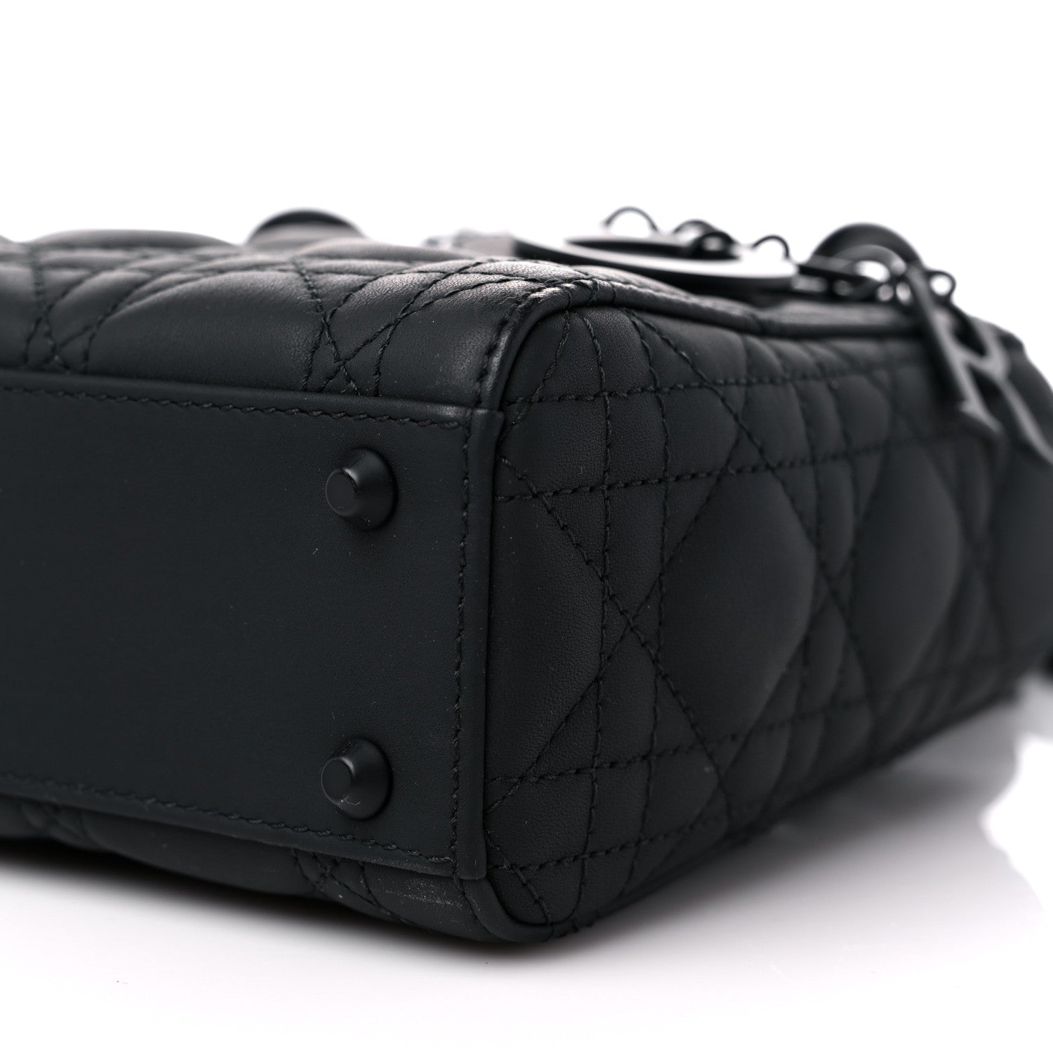 Christian Dior Ultra Matte Calfskin Cannage Mini Lady Dior Black 8 of 9