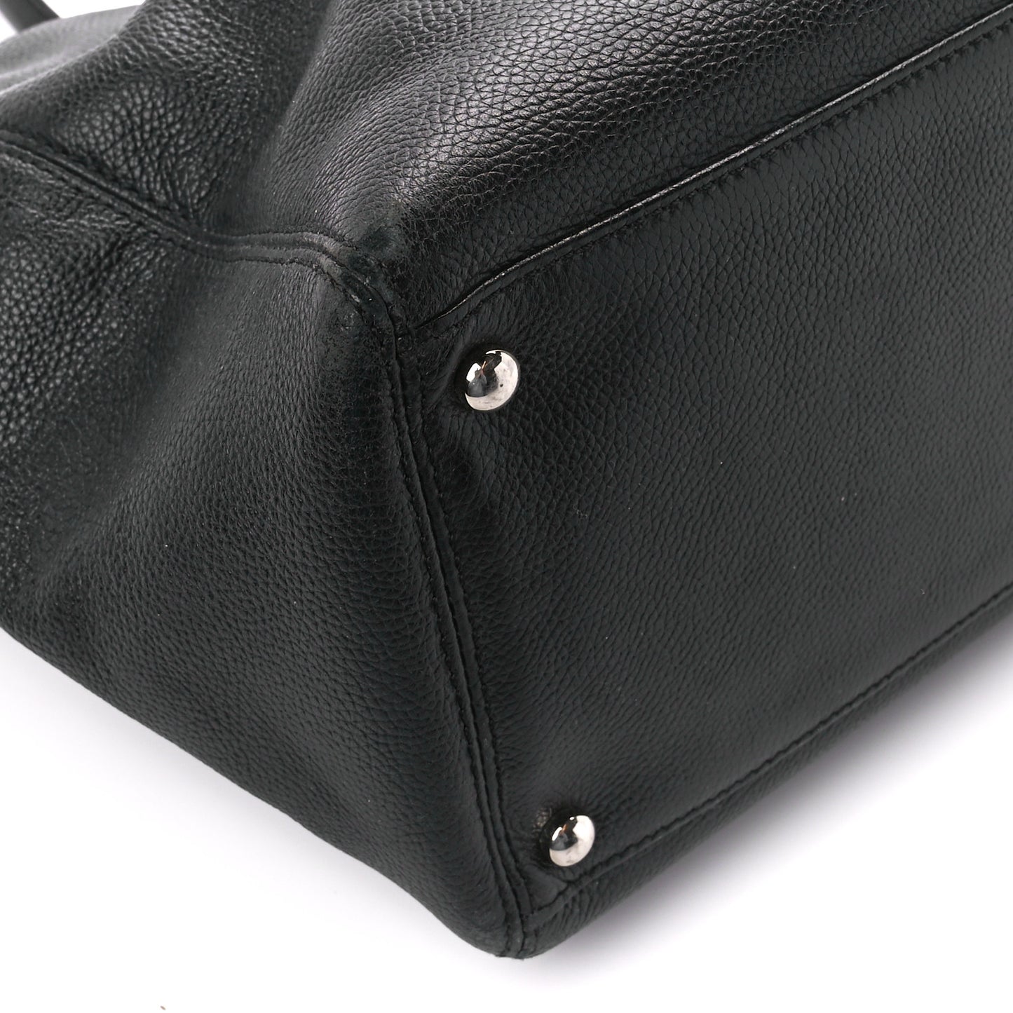 Calfskin Cerf Executive Shopper Tote Black