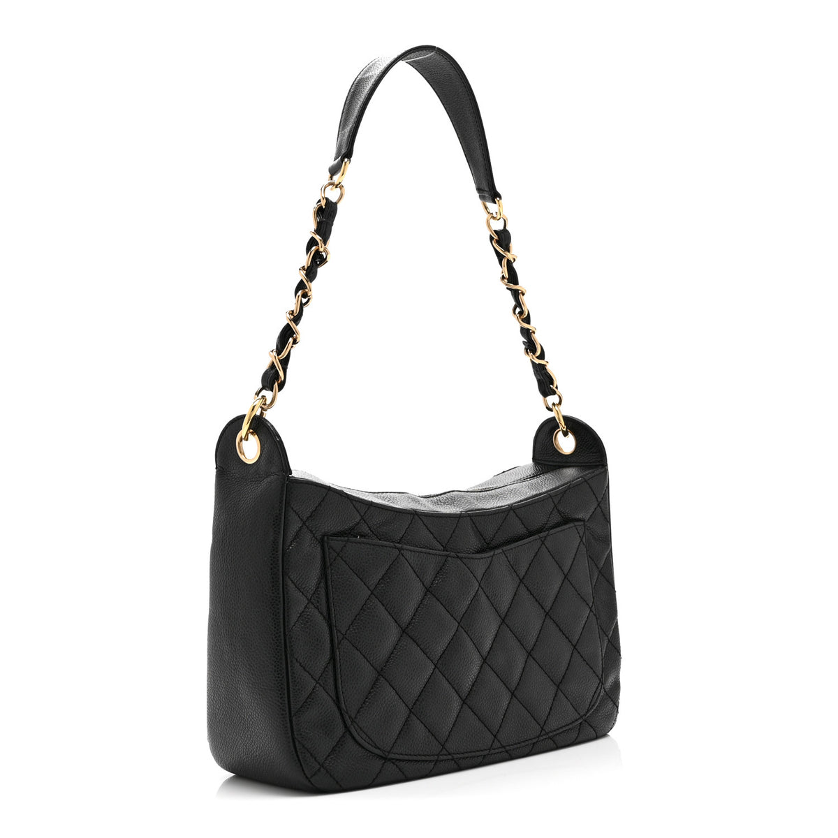 Caviar Quilted Timeless CC Shoulder Bag Black