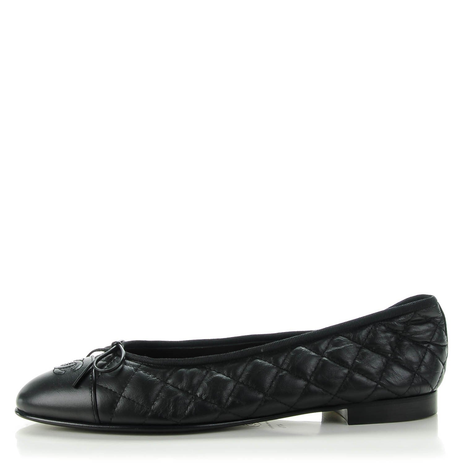Chanel Quilted Lambskin CC Ballerina Flats 41.5 Black 1 of 8