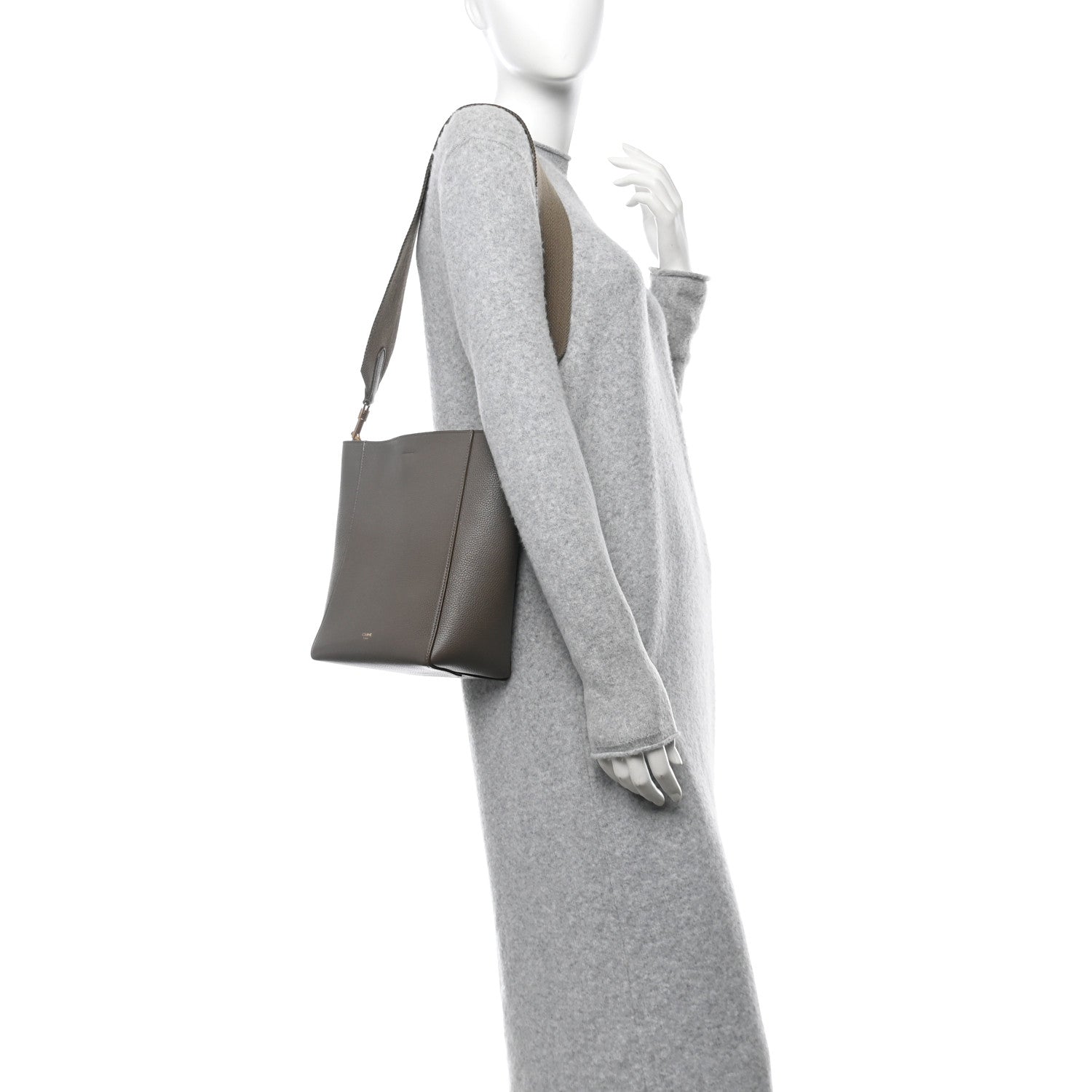 Celine Soft Grained Calfskin Small Sangle Bucket Bag Taupe 2 of 11