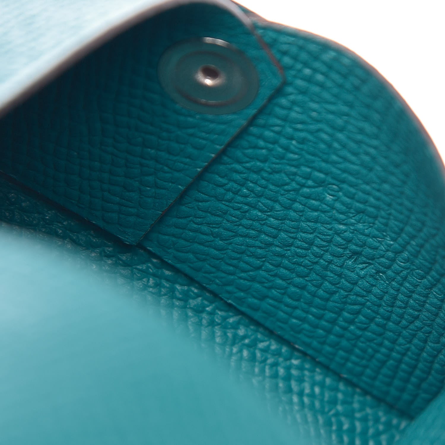 Hermes Epsom Calvi Card Case Bleu Paon 7 of 8