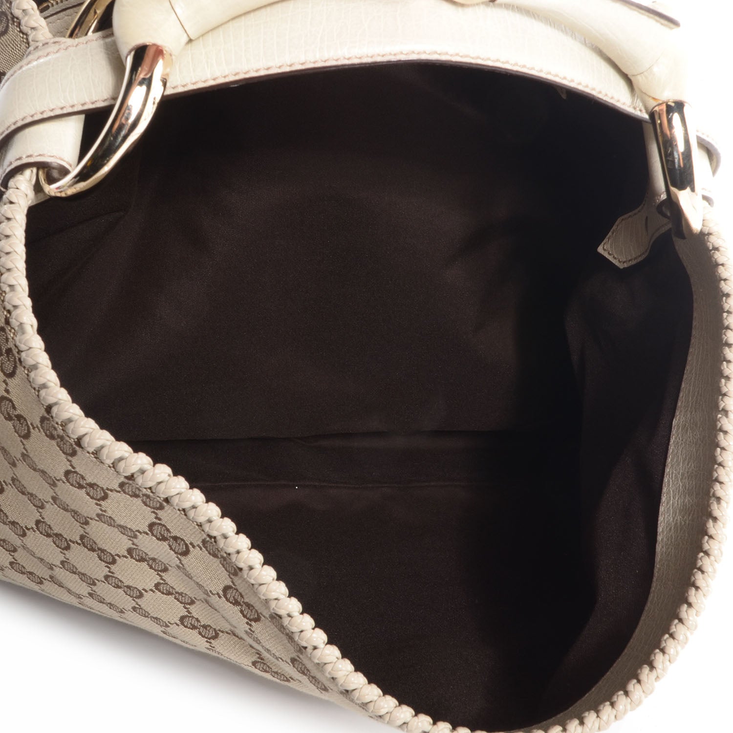 Gucci Monogram Large Horsebit Chain Hobo Off White 5 of 7