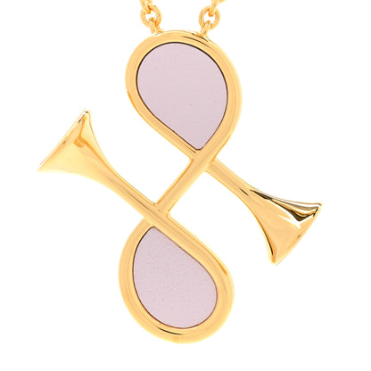 Hermes Swift Cor H Pendant Necklace Mauve 4 of 6