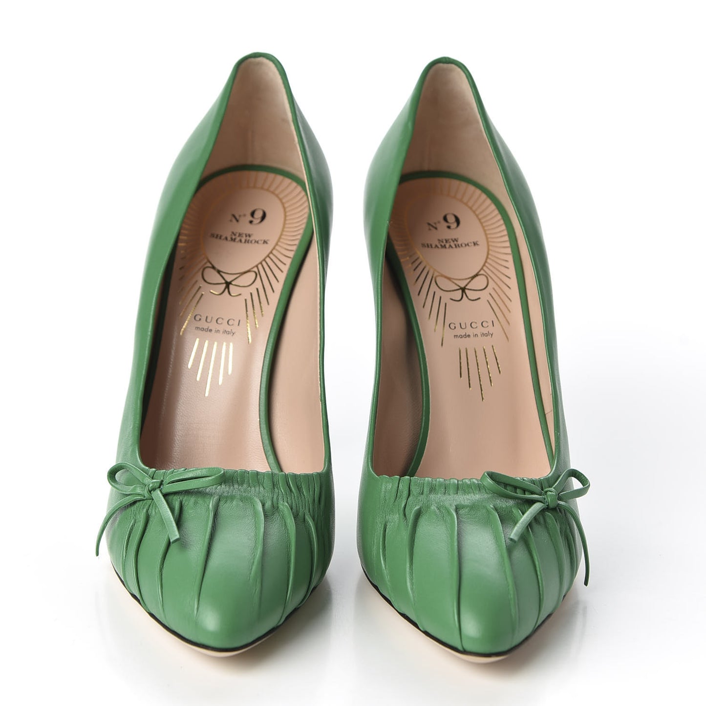 Nappa Bow High Heel Pumps 38.5 New Shamarock