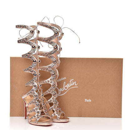 Christian Louboutin Specchio Vintage Amazoutiful 120 Lace Up Sandals 38 Rose Gold 8 of 8