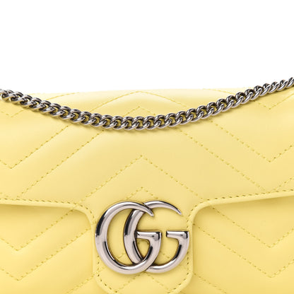 Gucci Calfskin Matelasse Super Mini GG Marmont Shoulder Bag Banana 10 of 10