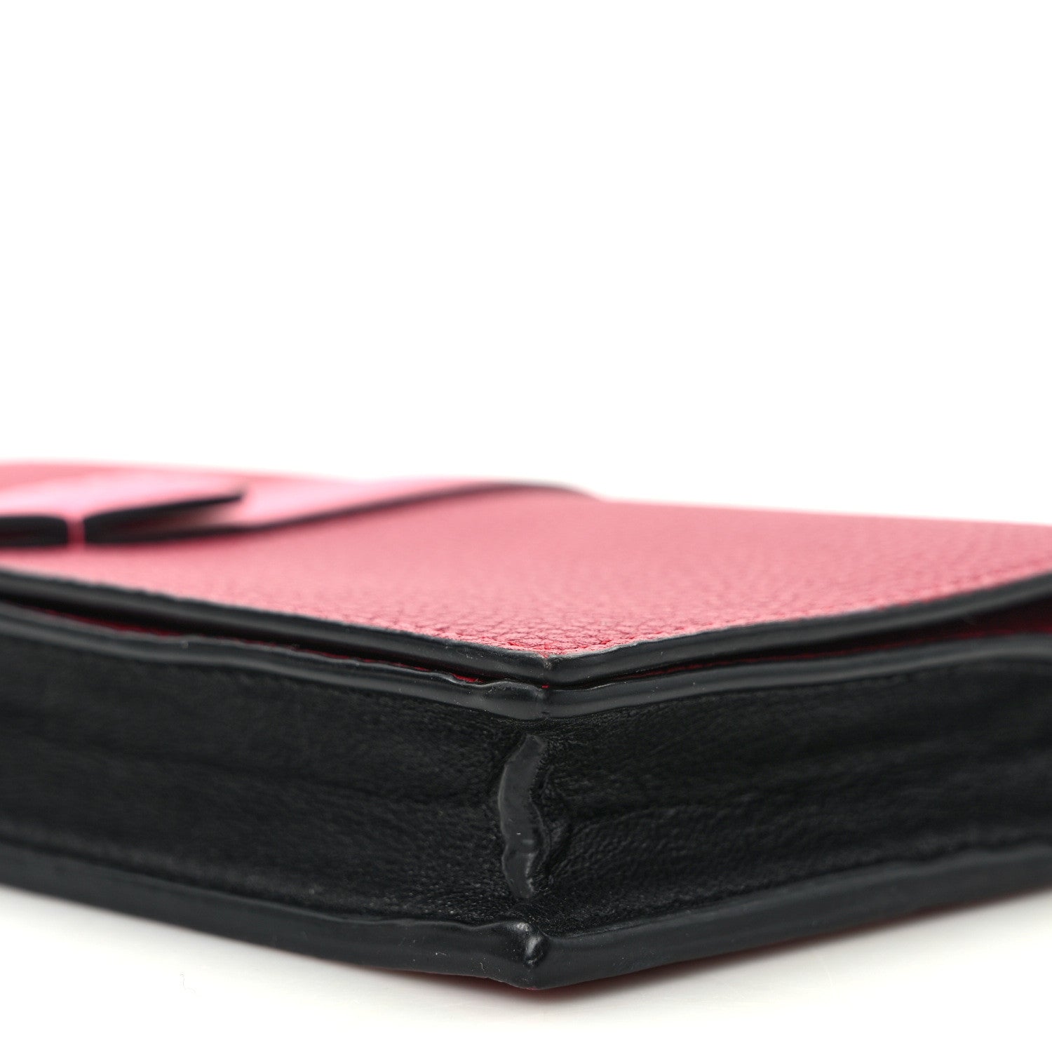 Loewe Grained Calfskin Anagram Wallet on Chain Raspberry Wild Rose 9 of 12