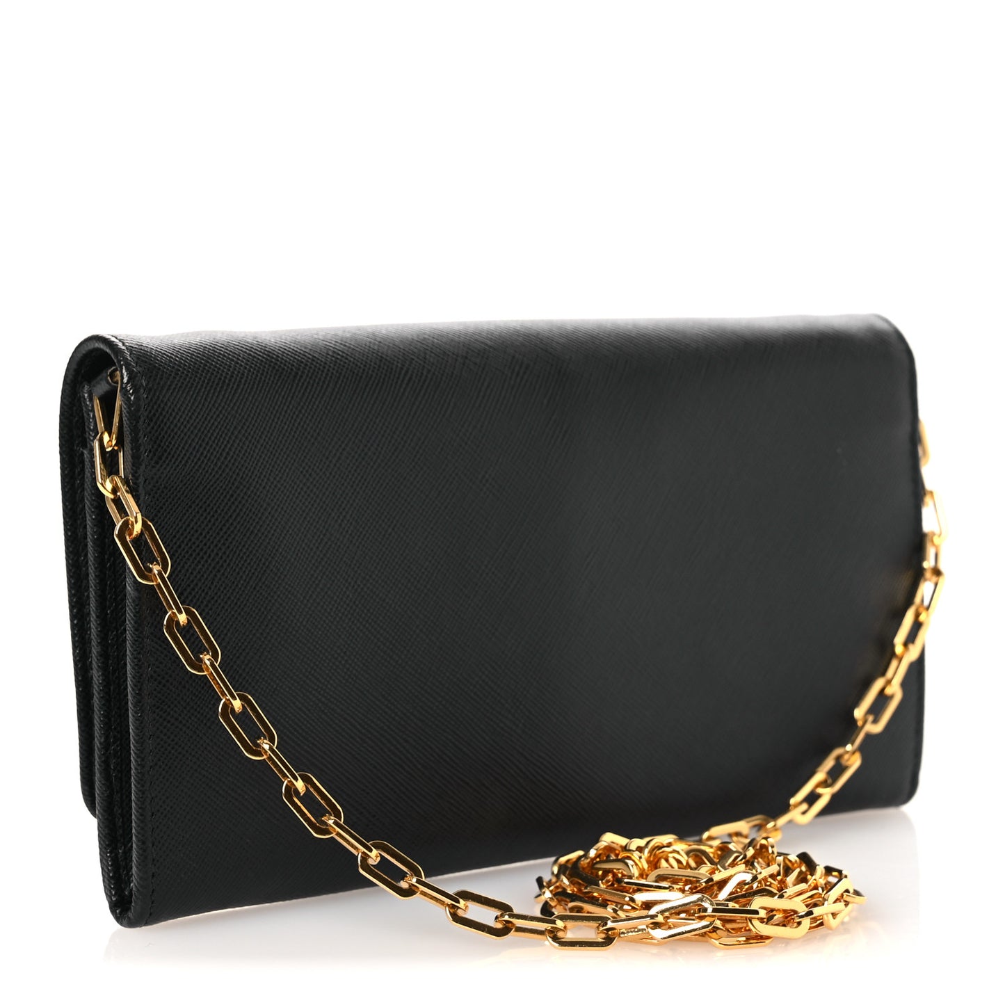 Saffiano Metal Large Chain Wallet Black