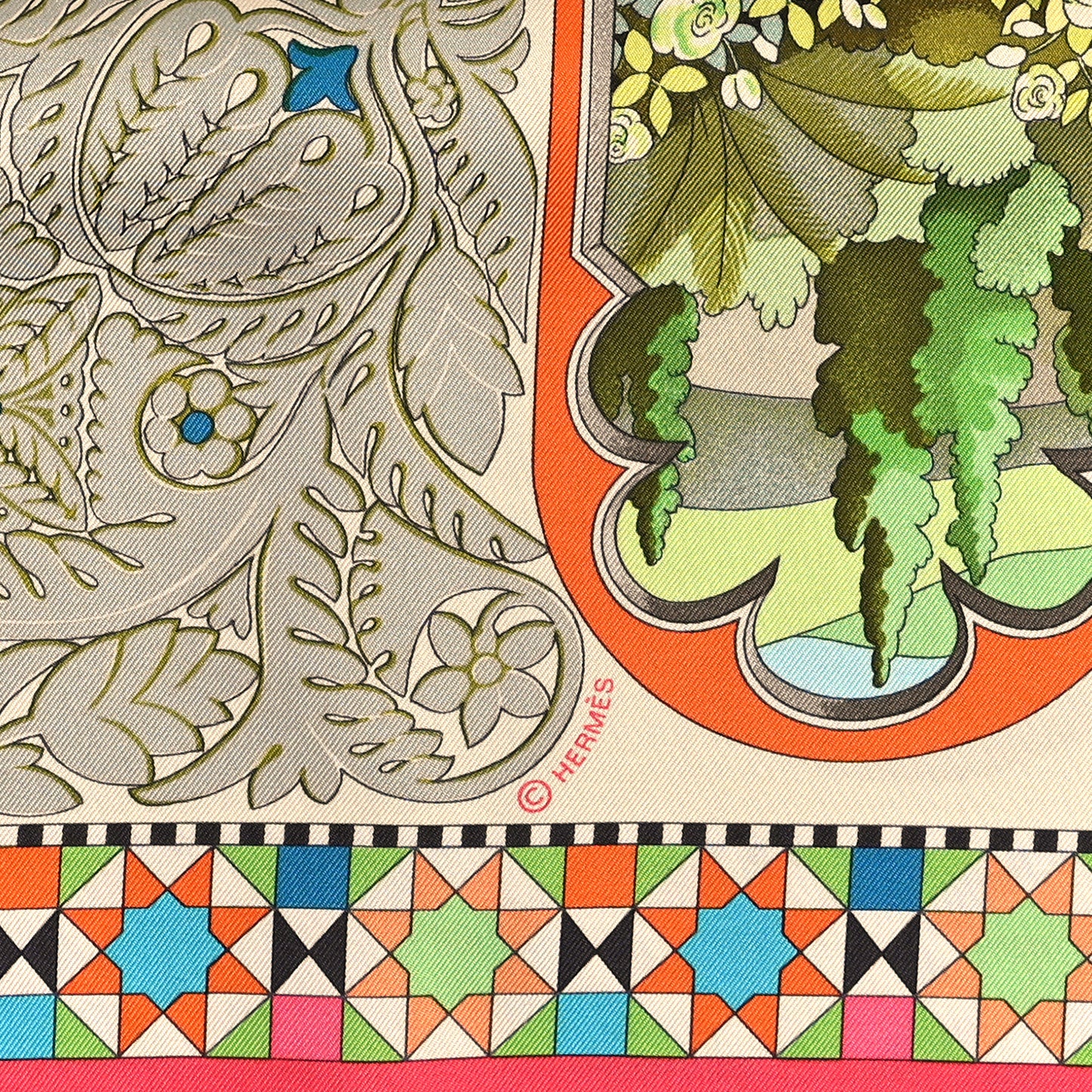 Silk Les Jardins D'Andalouise Scarf 90