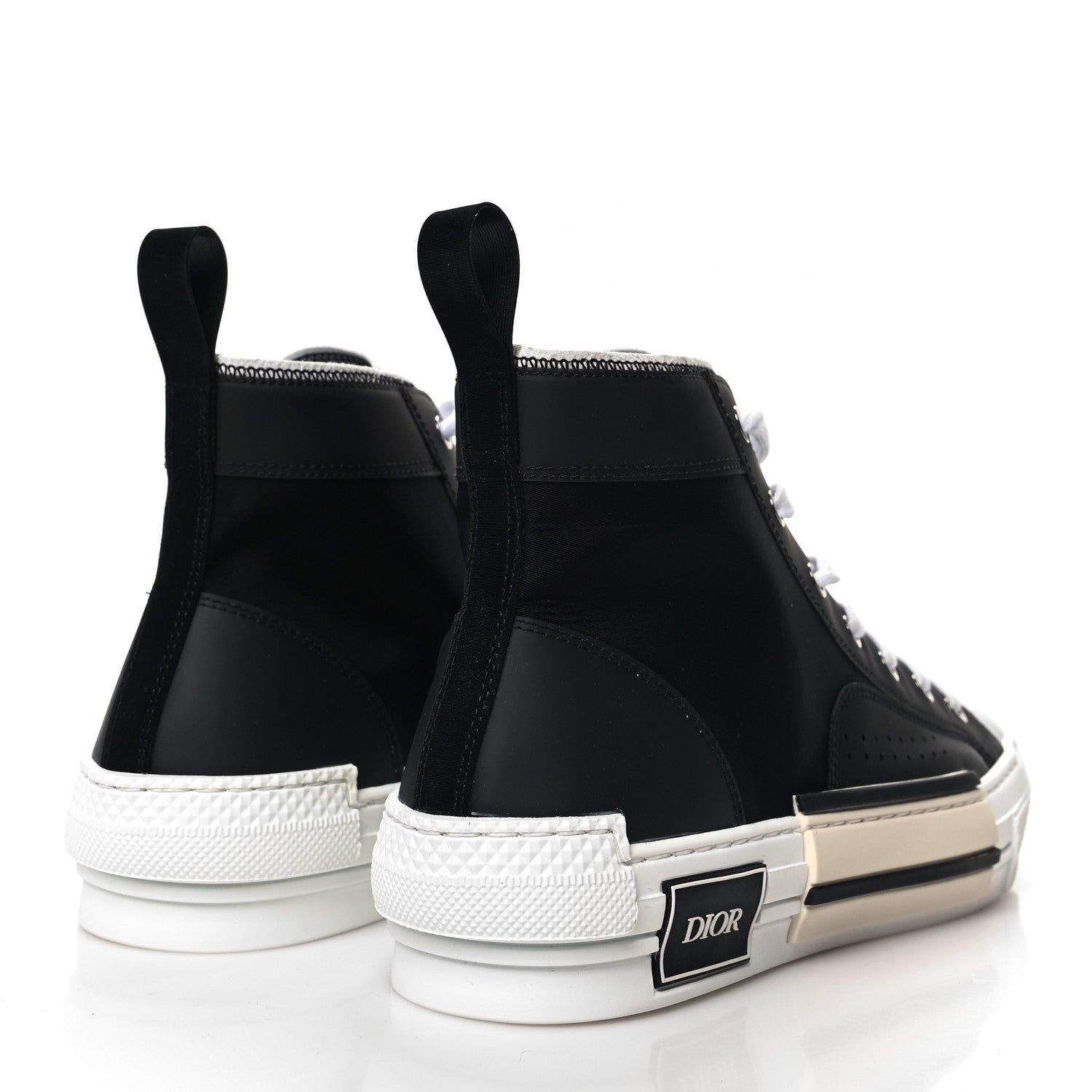 Christian Dior Oblique Kumo Mens B23 High Top Sneakers 40.5 Black Beige 4 of 8
