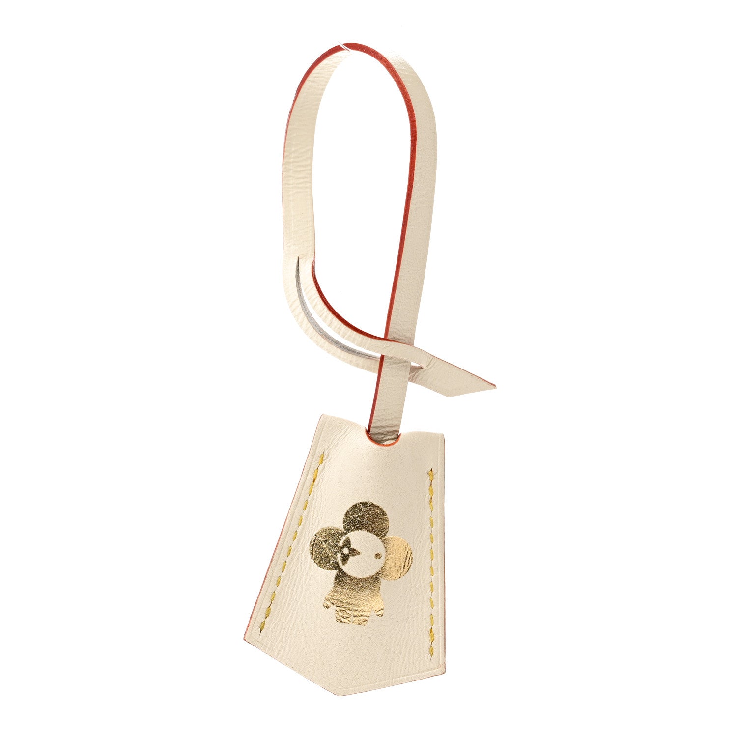 Louis Vuitton Calfskin Vivienne Clochette Key Bell Holder Creme 1 of 3