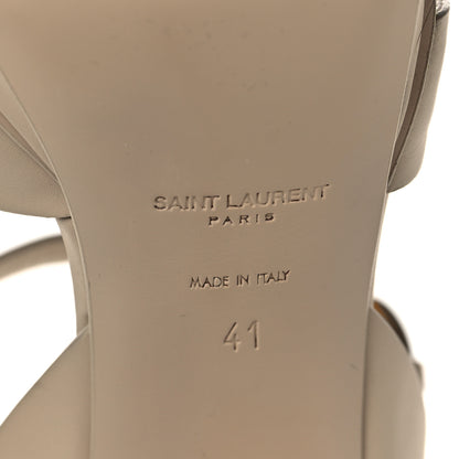 Saint Laurent Calfskin Tribute 75 Platform Sandals 41 Nude Powder 7 of 12