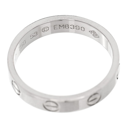 Cartier 18K White Gold 3.5mm LOVE Wedding Band Ring 53 6.5 5 of 5
