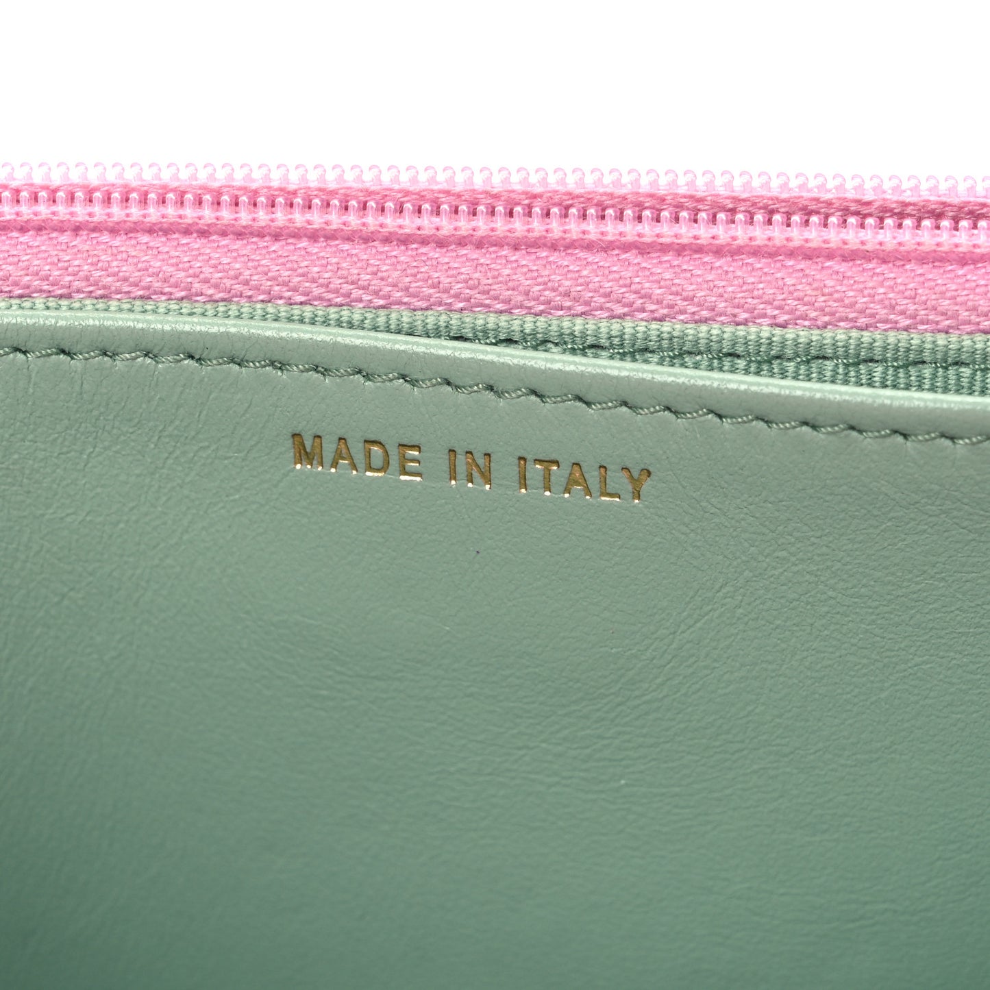 Caviar Quilted Perforated Metal CC Wallet On Chain WOC Lilac Light Green