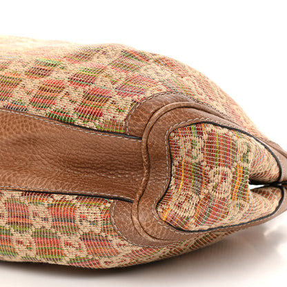 Gucci Monogram Sunset Raffia Medium Sukey Brown 10 of 12