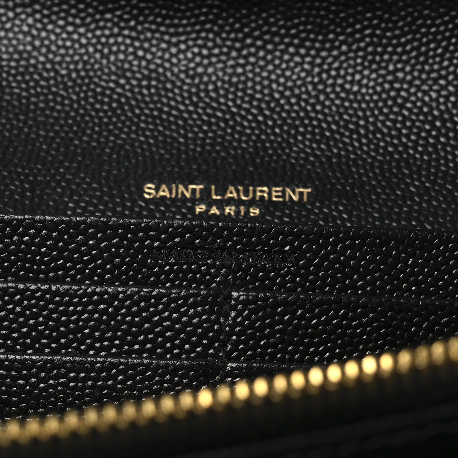 Saint Laurent Grain De Poudre Mixed Matelasse Triquilt Large Monogram Wallet Black 7 of 11