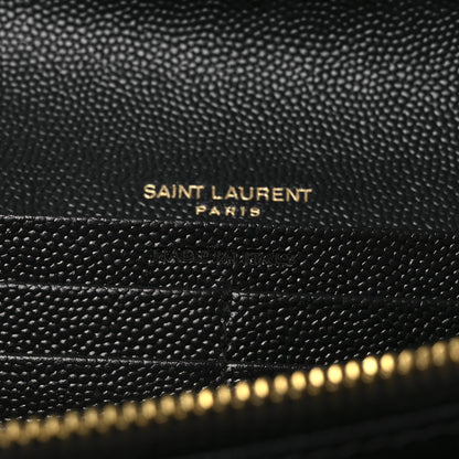 Saint Laurent Grain De Poudre Mixed Matelasse Triquilt Large Monogram Wallet Black 7 of 11