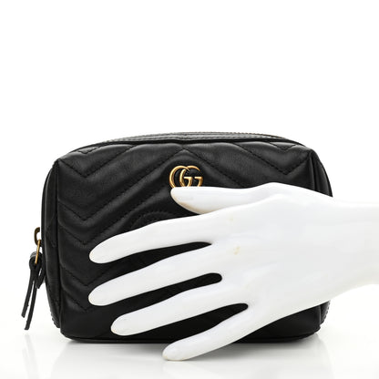 Gucci Calfskin Matelasse GG Marmont Cosmetic Case Black 2 of 7