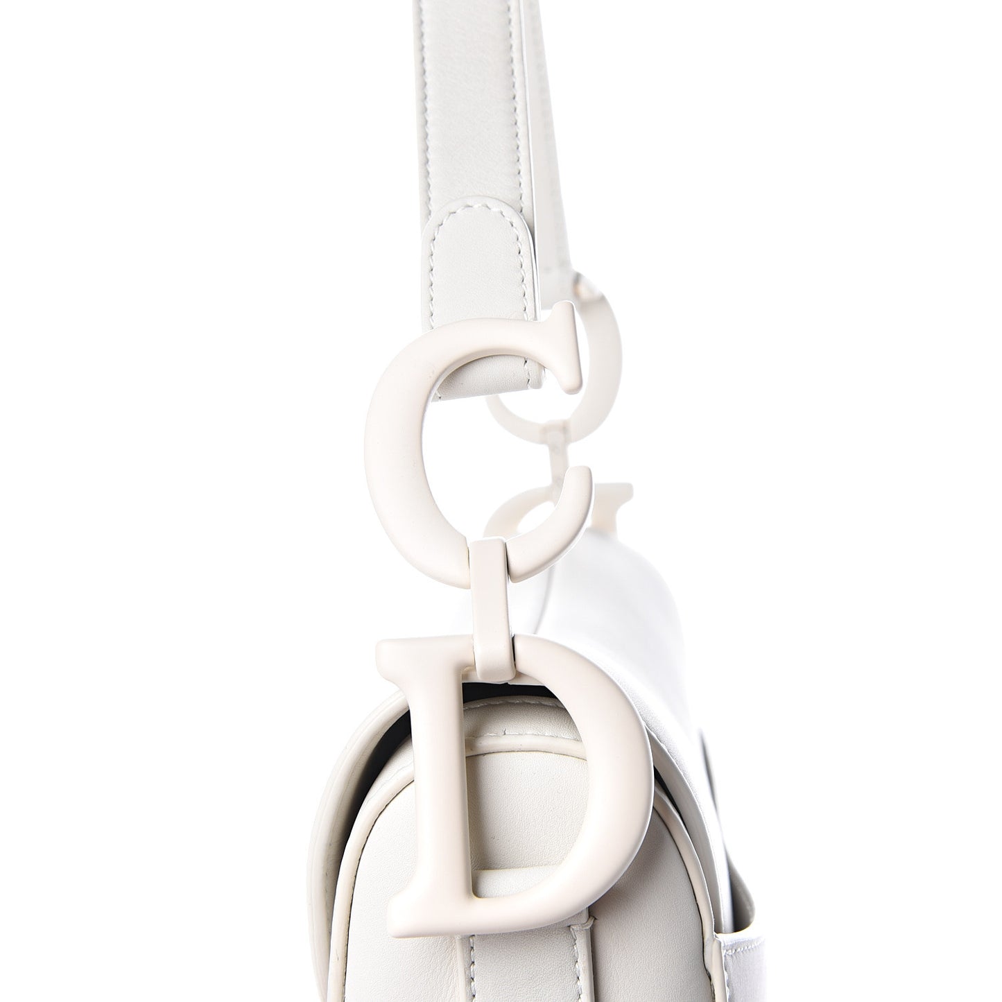 Ultra Matte Calfskin Saddle Bag Off White