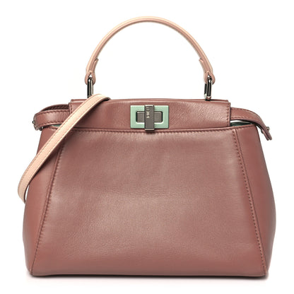 Fendi Nappa Colorblock Mini Peekaboo Iconic Satchel English Rose Plaster Oxigen 1 of 10