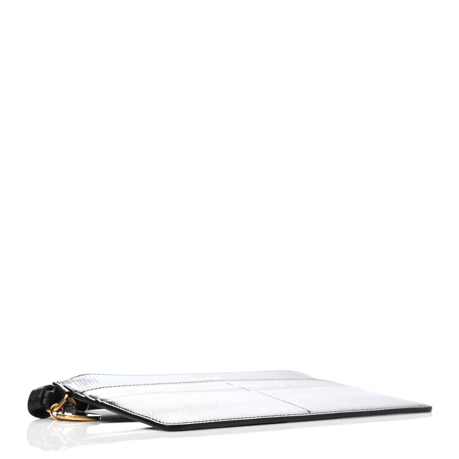 Givenchy Calfskin GV3 Wristlet Zip Card Holder Black Grey 3 of 7