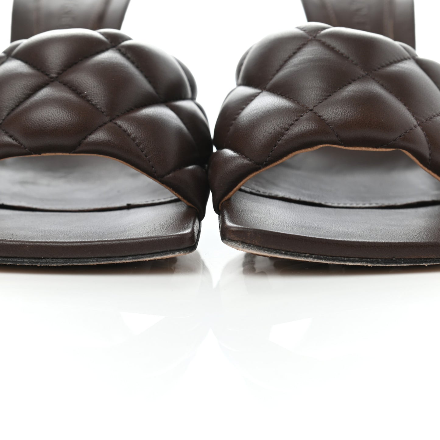 Nappa Matelasse Padded Mule Sandals 36.5 Chocolate
