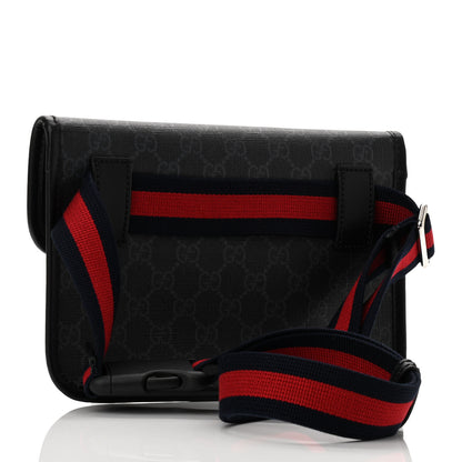 Gucci GG Supreme Monogram Web Slim Belt Bag Black Grey 3 of 11