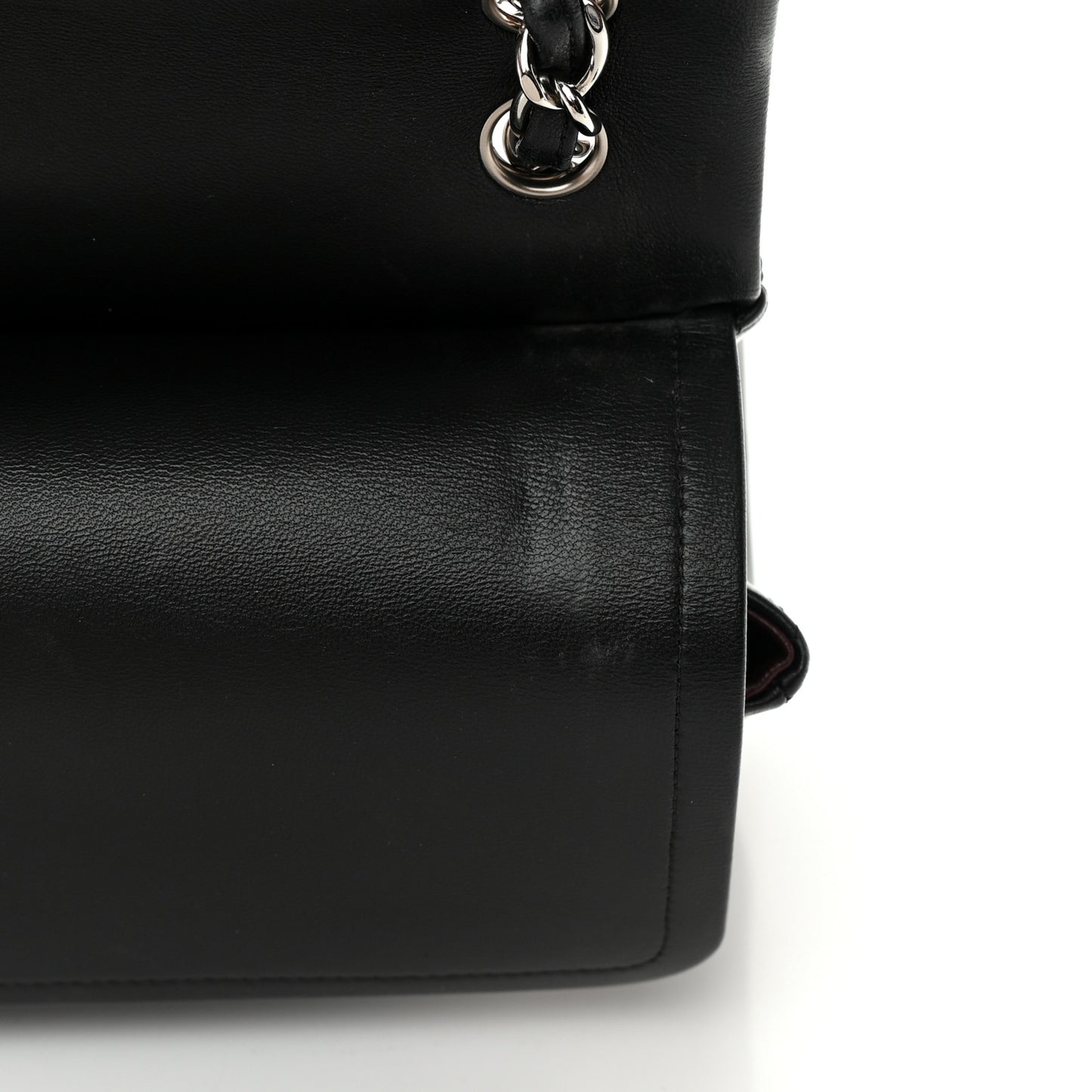 Lambskin Quilted Jumbo Double Flap Black