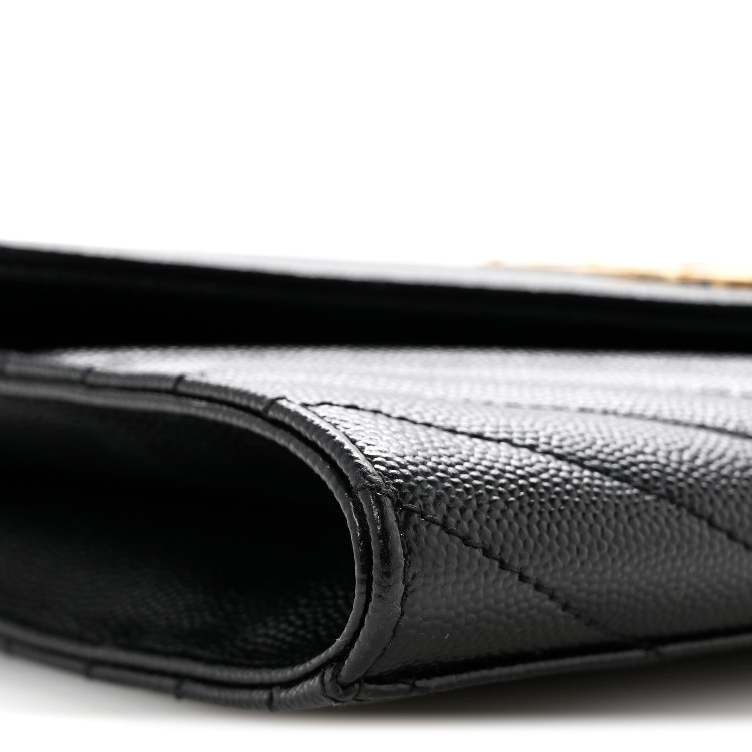Saint Laurent Grain De Poudre Matelasse Chevron Monogram Envelope Clutch Black 9 of 13