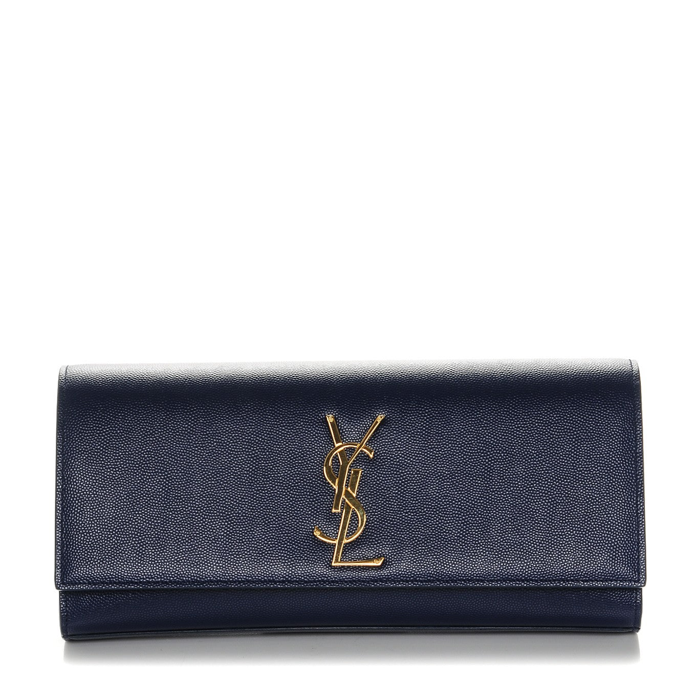 Saint Laurent Grain De Poudre Classic Kate Clutch Navy 1 of 6