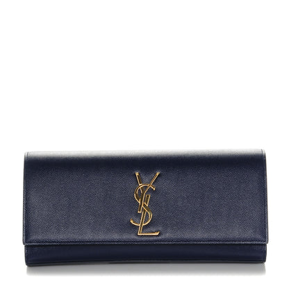 Saint Laurent Grain De Poudre Classic Kate Clutch Navy 1 of 6