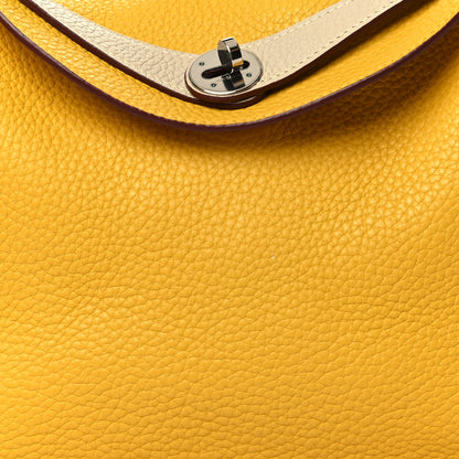 Hermes Taurillon Clemence Bi-Color Lindy 30 Jaune Soleil Parchemin 8 of 10