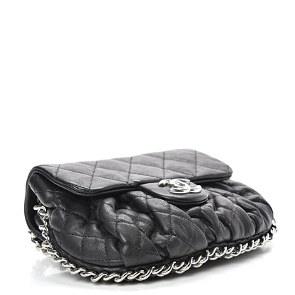 Chanel Washed Lambskin Quilted Mini Chain Around Flap Black 3 of 9
