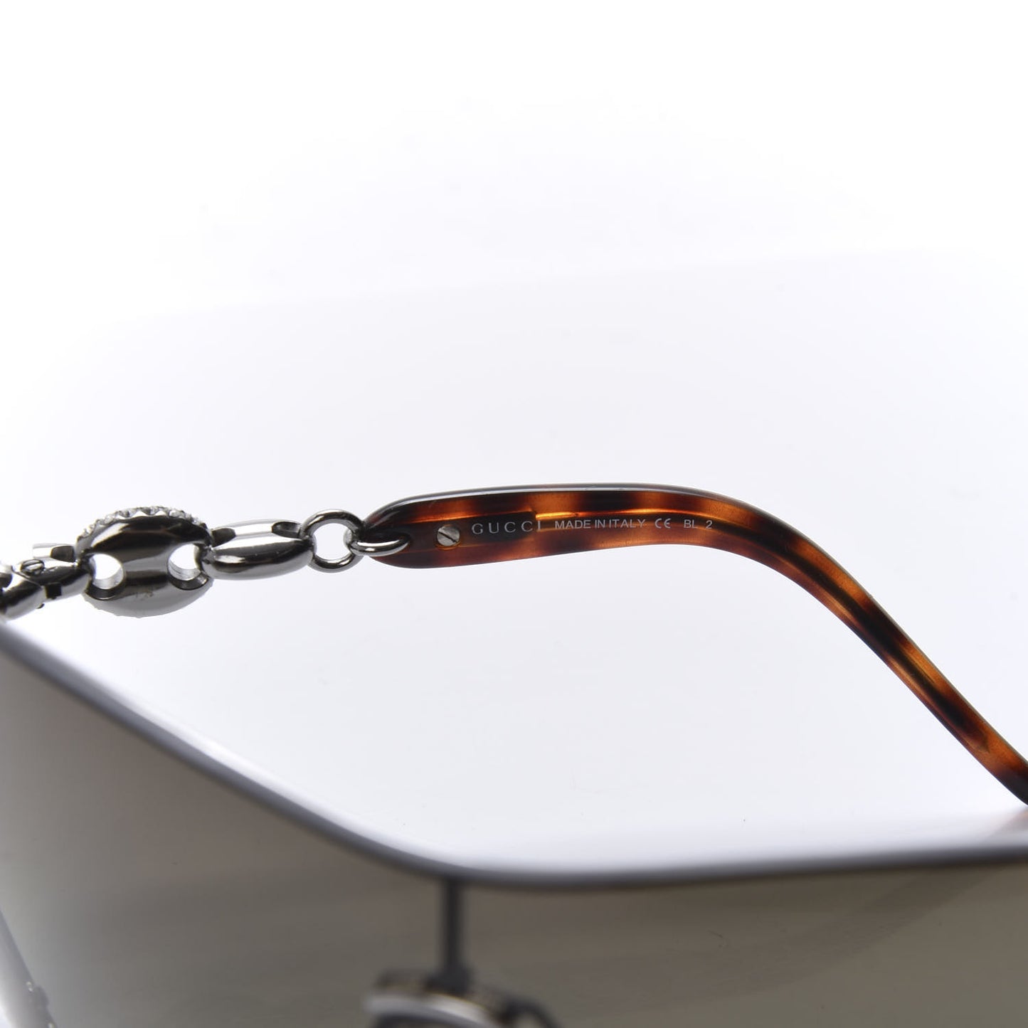 Crystal Marina Chain Shield Sunglasses GG4231S Tortoise