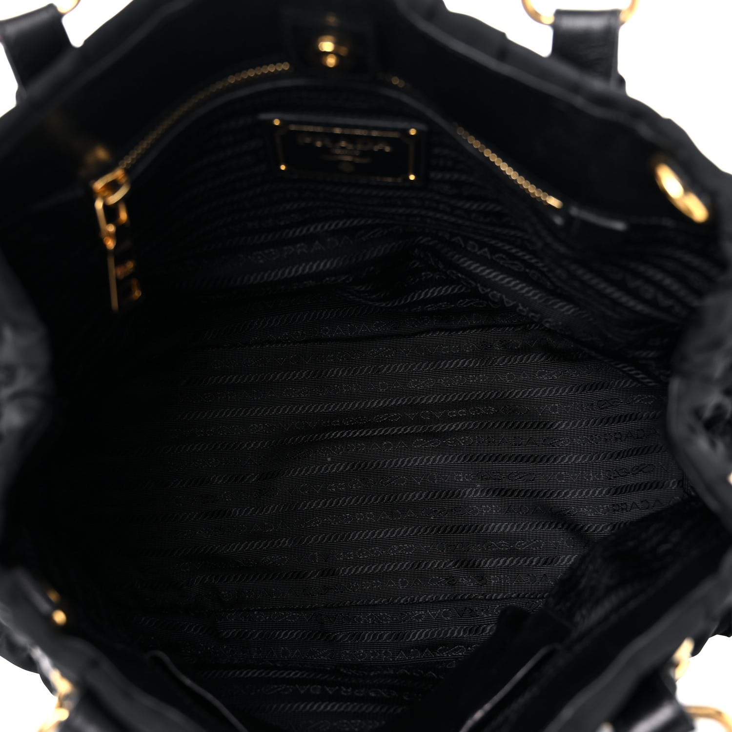 Prada Tessuto Nylon Nappa Gaufre Shopping Satchel Black 4 of 15