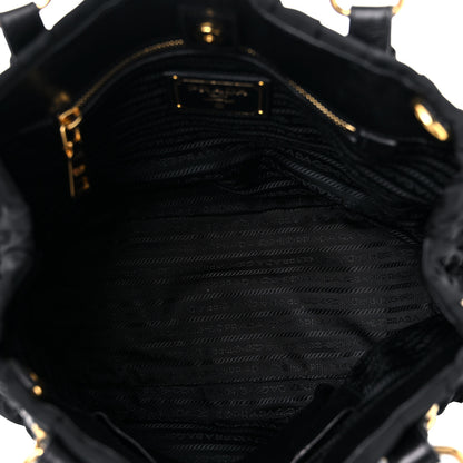 Prada Tessuto Nylon Nappa Gaufre Shopping Satchel Black 4 of 15